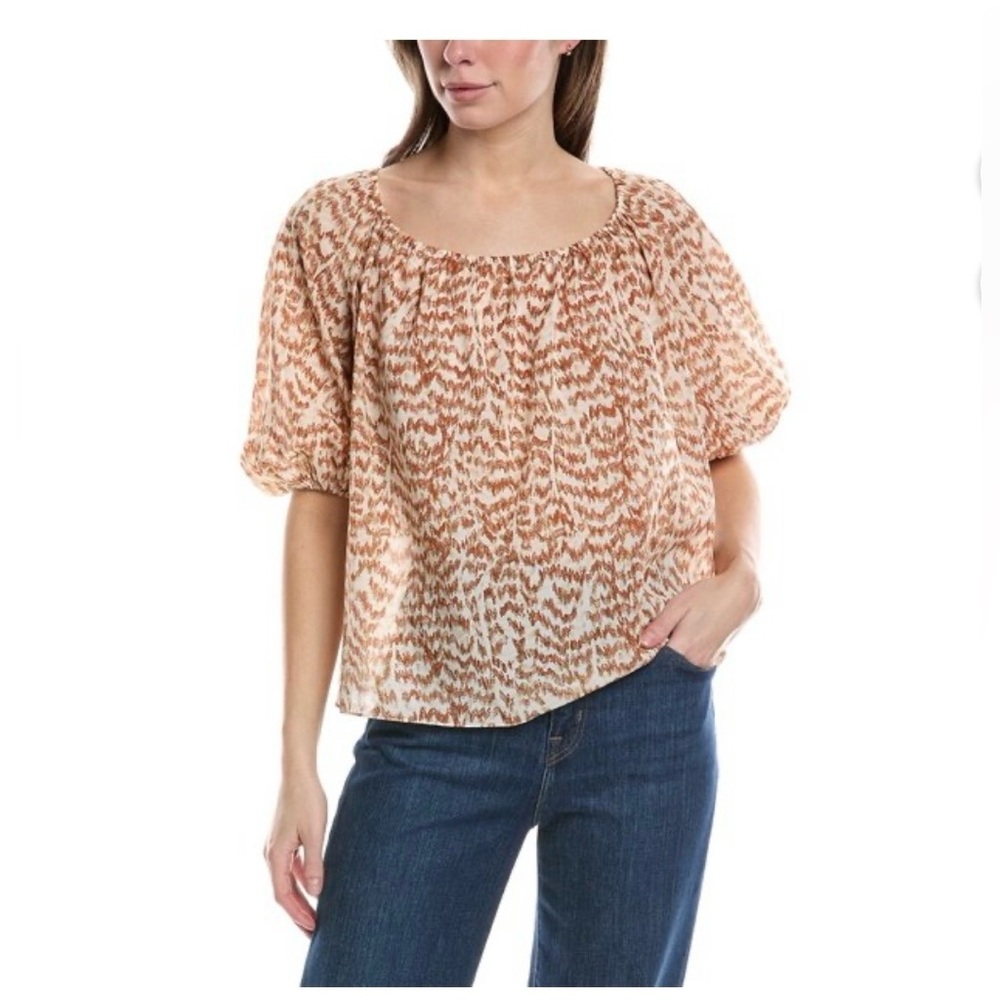 NWOT Theory Short Puff-Sleeve Blouse. Size P